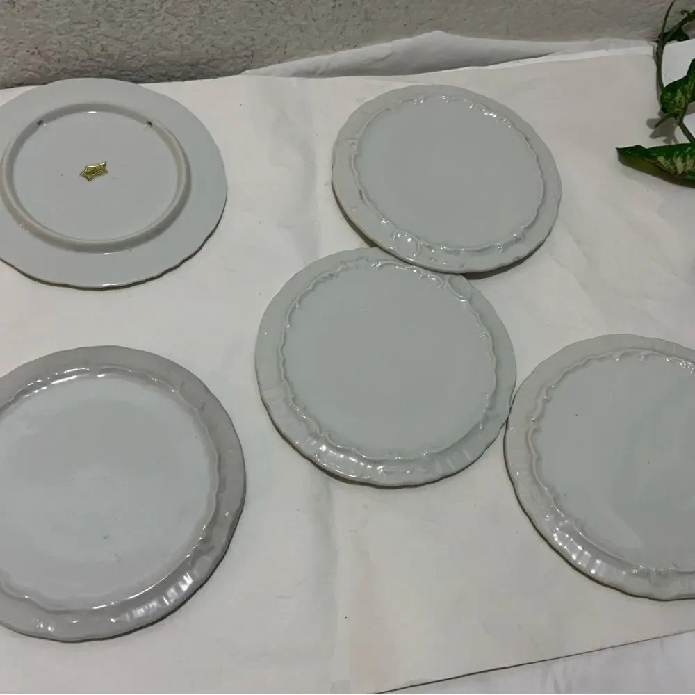 Vintage Rynnes China Japanese Plate Set of 5 Desserts Appetizers G15